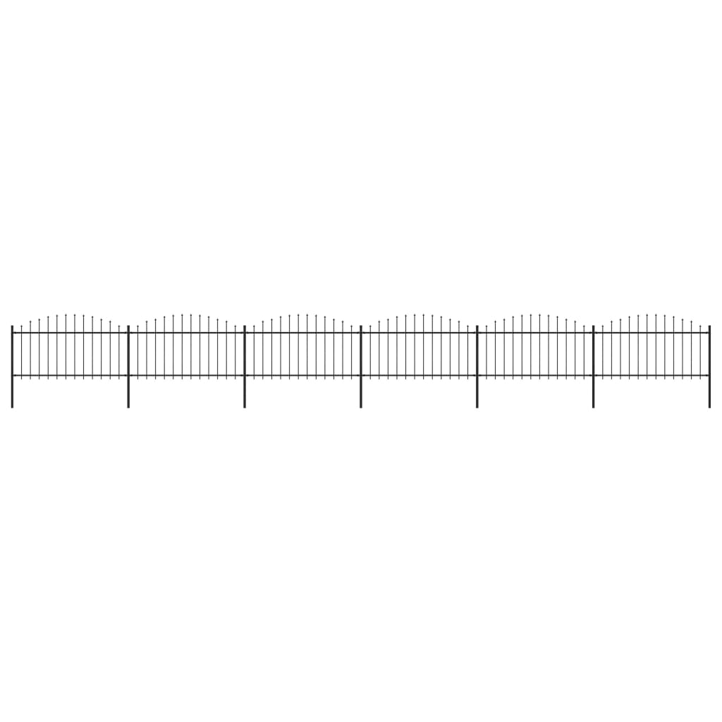 vidaXL Záhradný plot s hrotmi, oceľ (1,25-1,5)x10,2 m, čierny