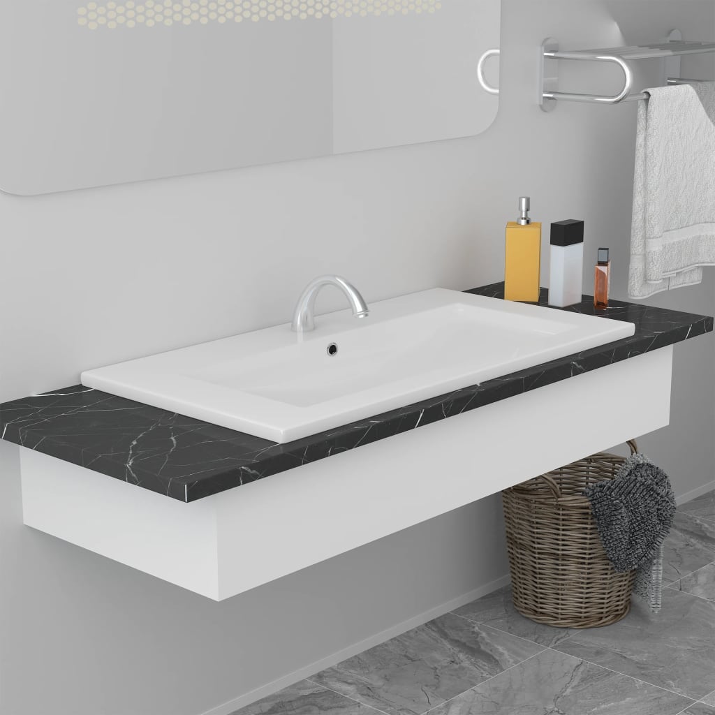 vidaXL Vstavané umývadlo 81x39,5x18,5 cm, keramika, biele