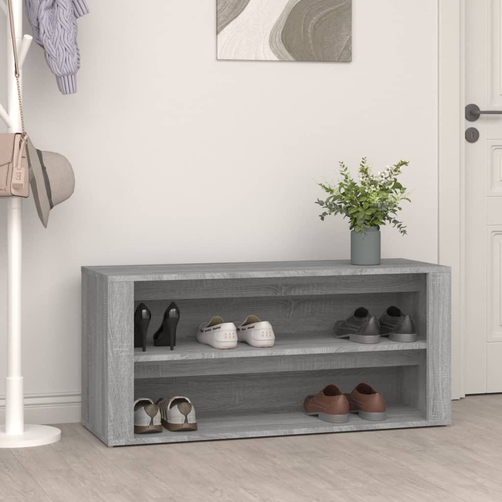 vidaXL Regál na topánky betónovosivý 100x35x45 cm spracované drevo