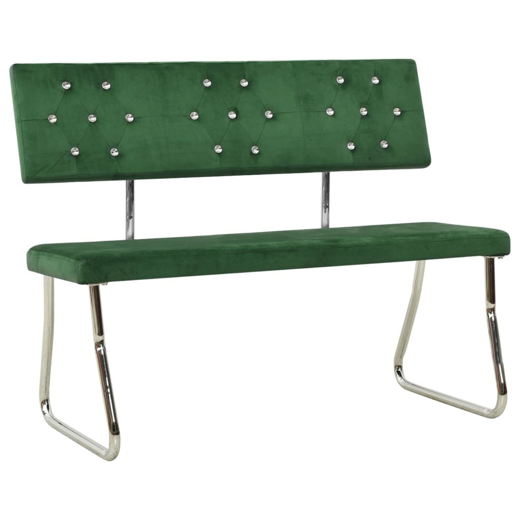 vidaXL Lavica 110 cm tmavo-zelená zamatová