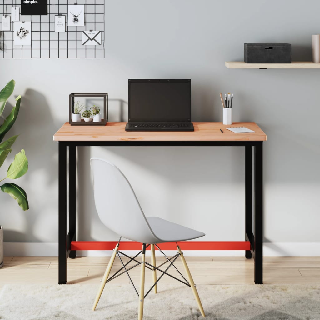 vidaXL Pracovný stôl 115x55x81,5 cm masívny buk a kov