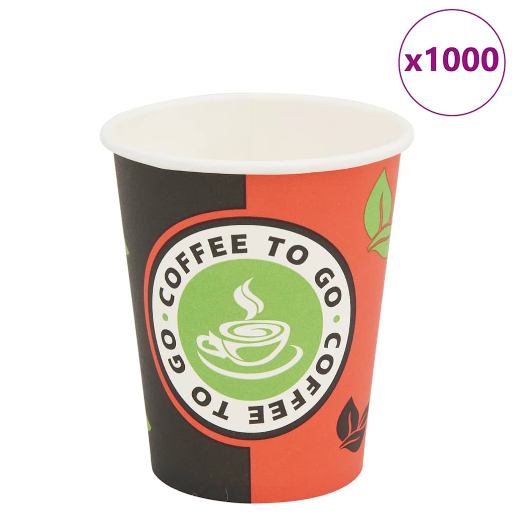 vidaXL 1000 ks Jednorazové poháre na kávu papierové 240 ml (8 oz)
