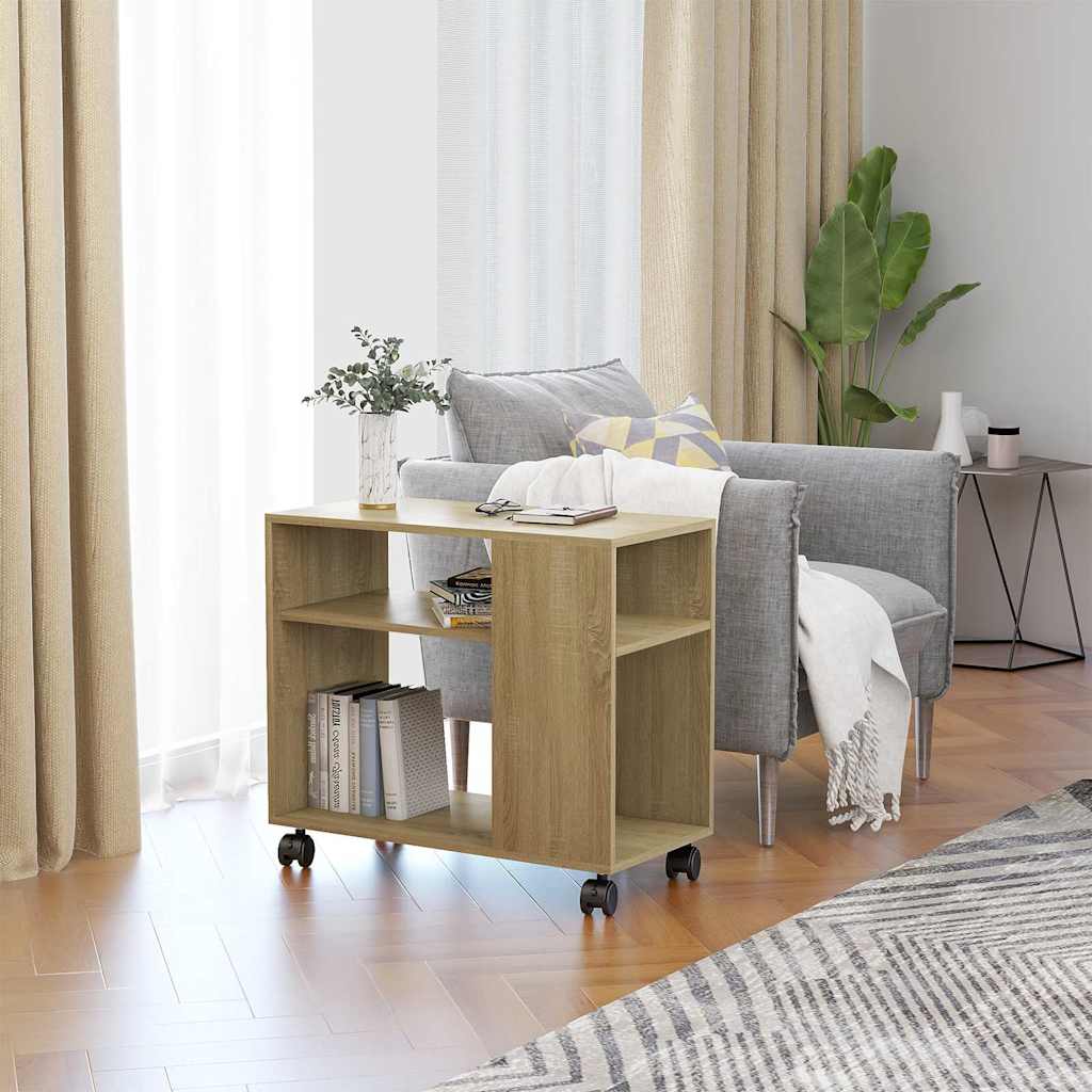 vidaXL Príručný stolík, dub sonoma 70x35x55 cm, kompozitné drevo