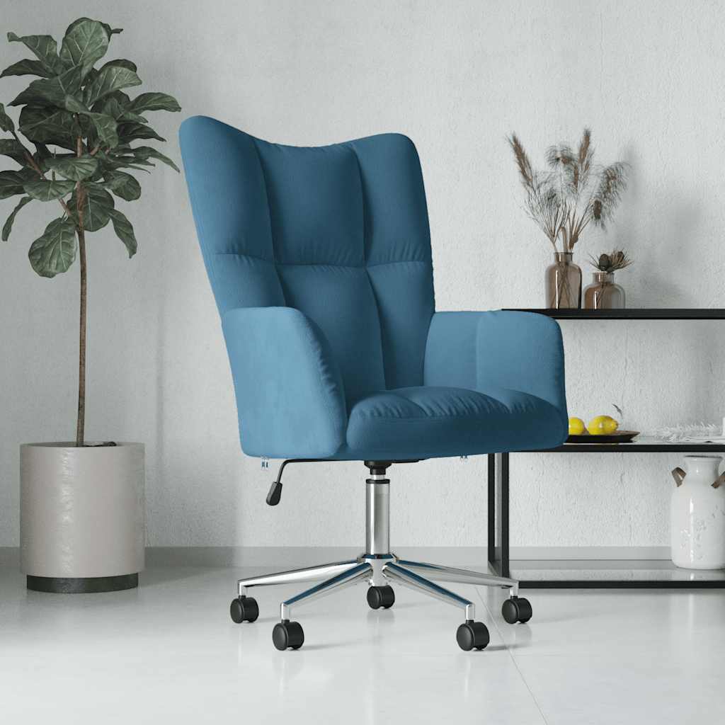 vidaXL Relaxačné kreslo modré zamat
