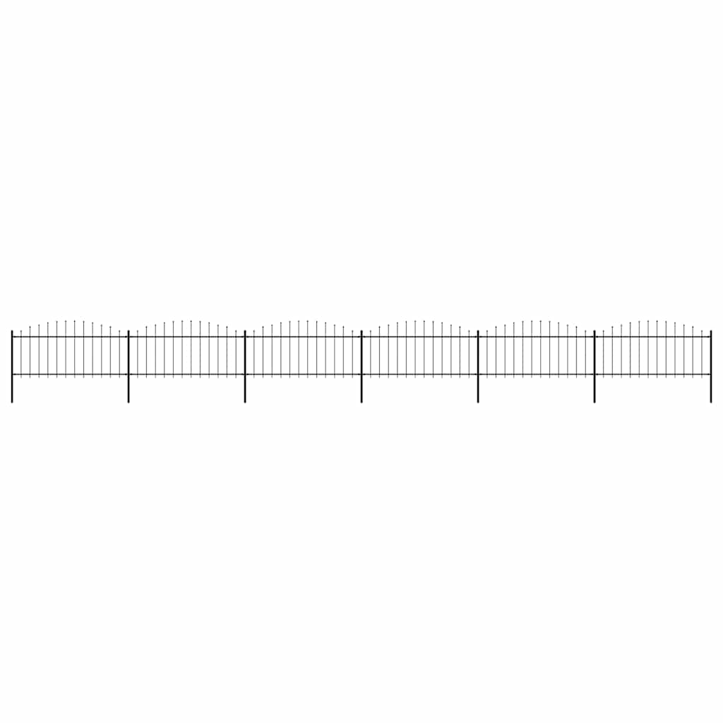 vidaXL Záhradný plot s hrotmi, oceľ (0,5-0,75)x10,2 m, čierny