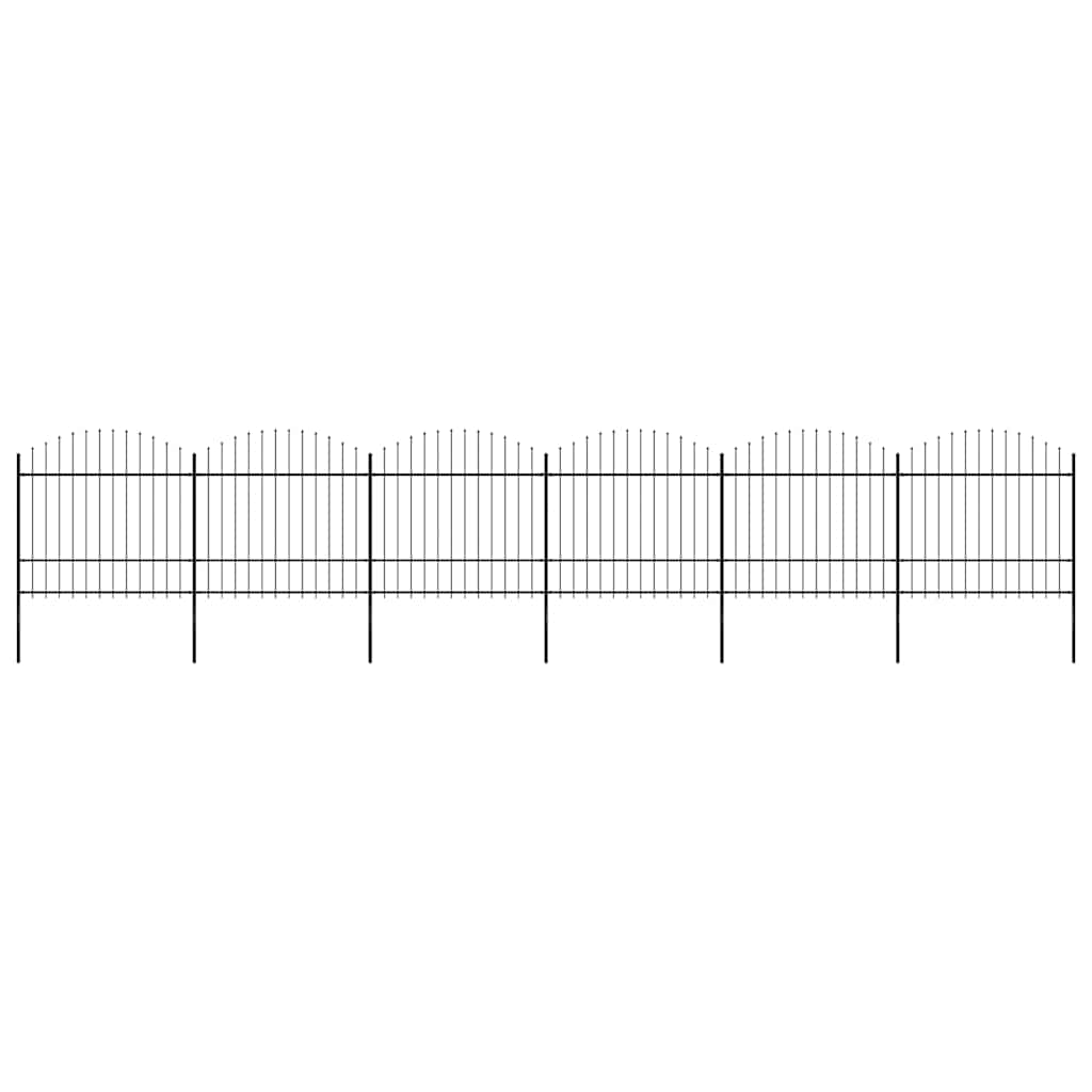 vidaXL Záhradný plot s hrotmi, oceľ (1,5-1,75)x10,2 m, čierny