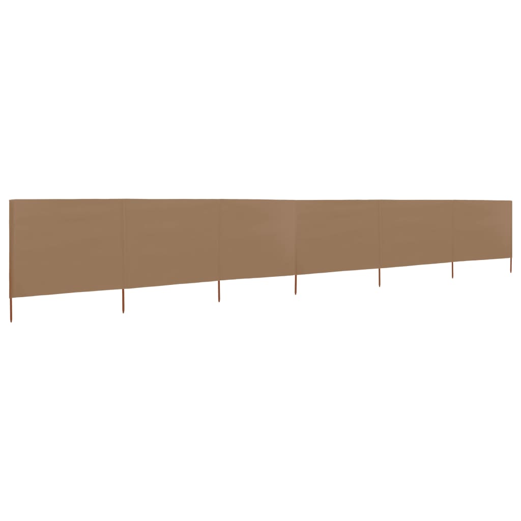 vidaXL 6-panelová zábrana proti vetru šedohnedá 800x80 cm látková