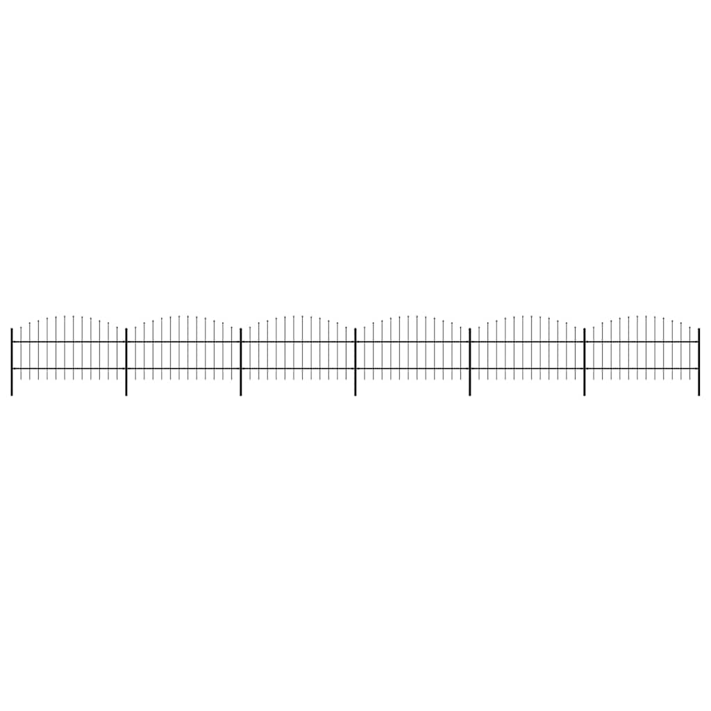 vidaXL Záhradný plot s hrotmi, oceľ (0,75-1)x10,2 m, čierny