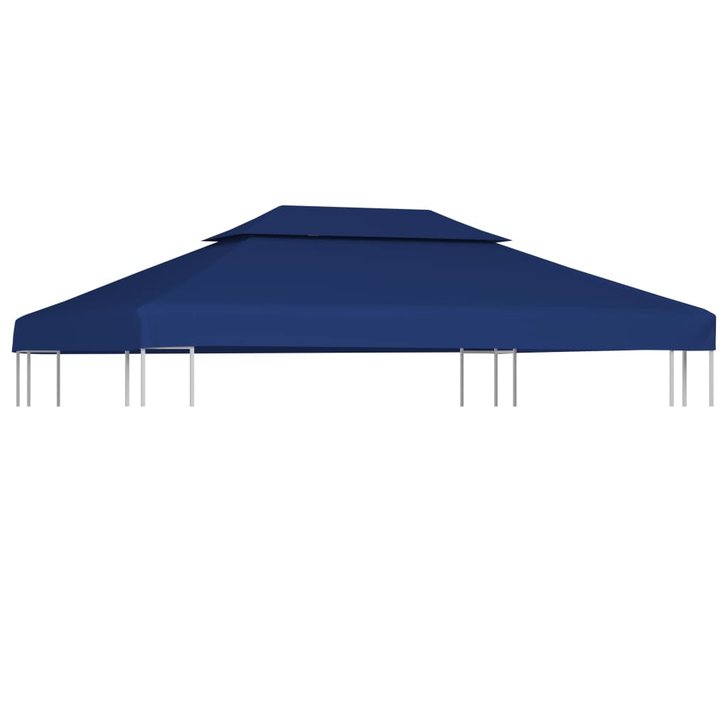 vidaXL Dvojitá strieška na altánok 310 g/m², 4x3 m, modrá