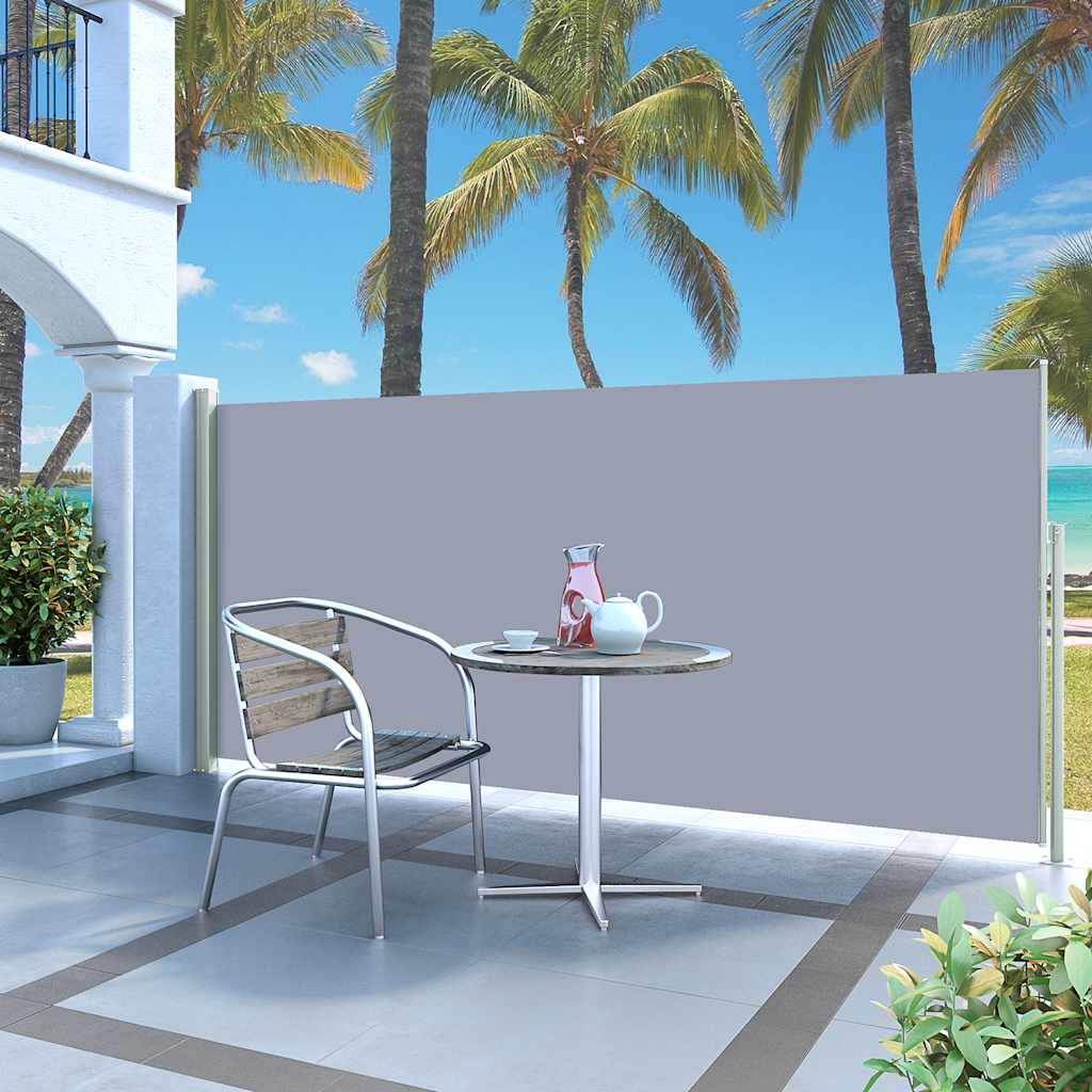 vidaXL Zaťahovacia bočná markíza sivá 140 x 300 cm