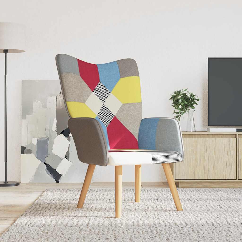 vidaXL Relaxačné kreslo patchwork látka