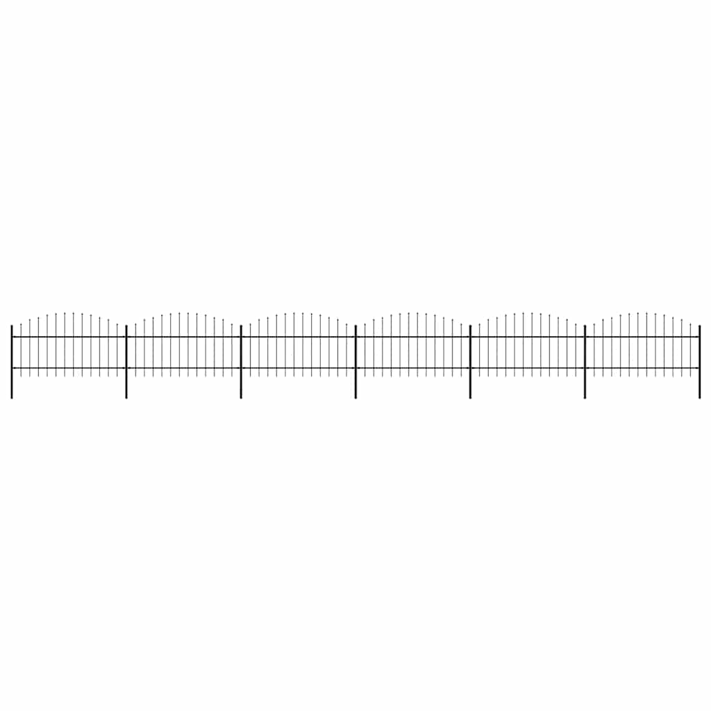 vidaXL Záhradný plot s hrotmi, oceľ (1-1,25)x10,2 m, čierny