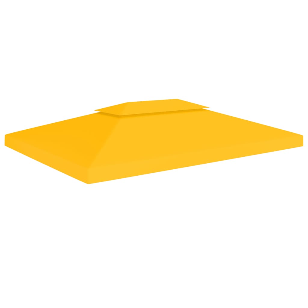 vidaXL Dvojitá strieška na altánok 310 g/m², 4x3 m, žltá