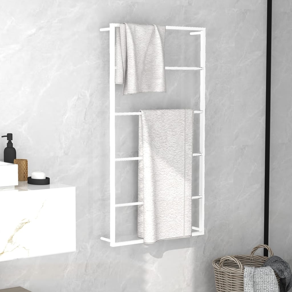 vidaXL Stojan na uteráky biely 60x10x116 cm oceľ