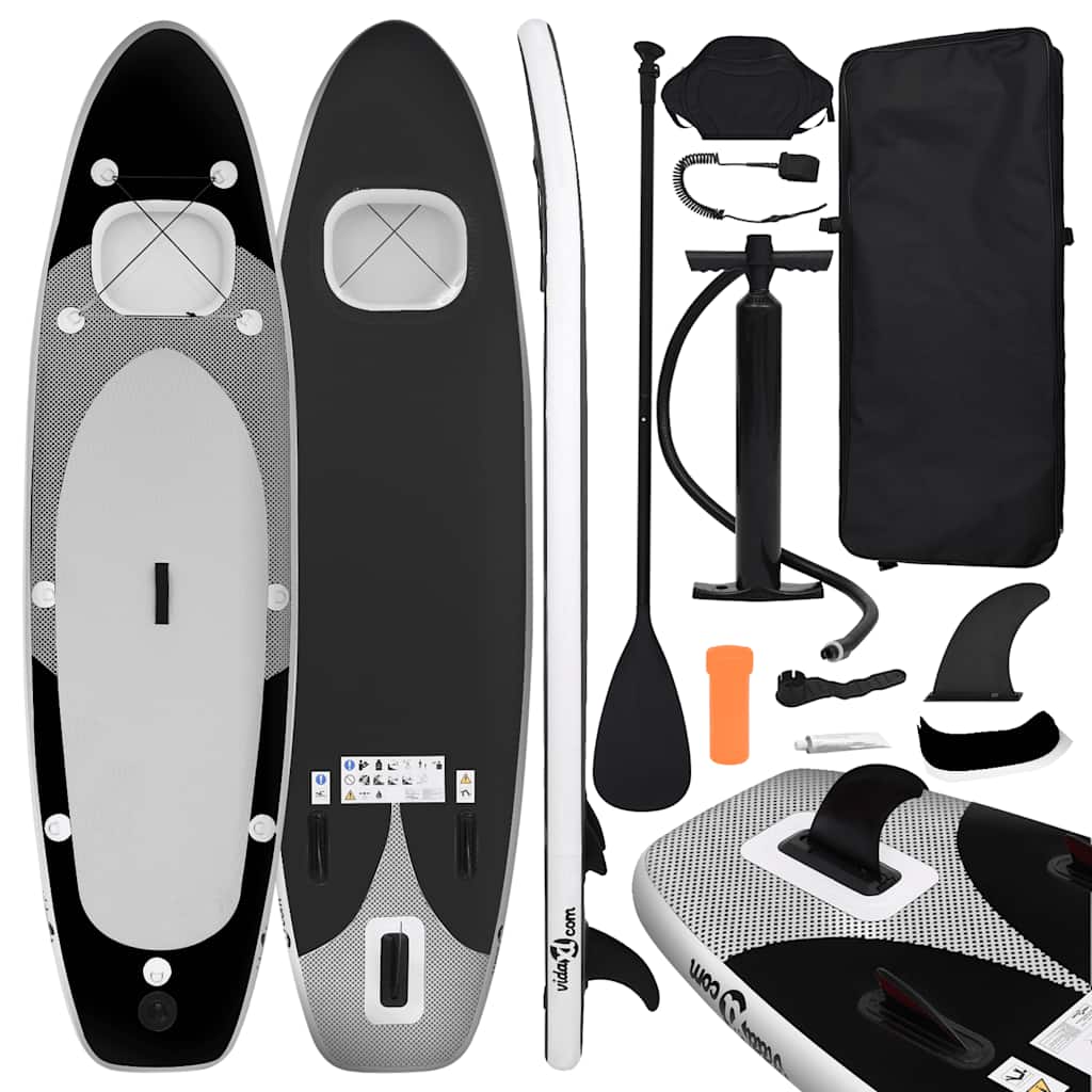 vidaXL Nafukovací Stand up paddleboard, čierny 360x81x10 cm