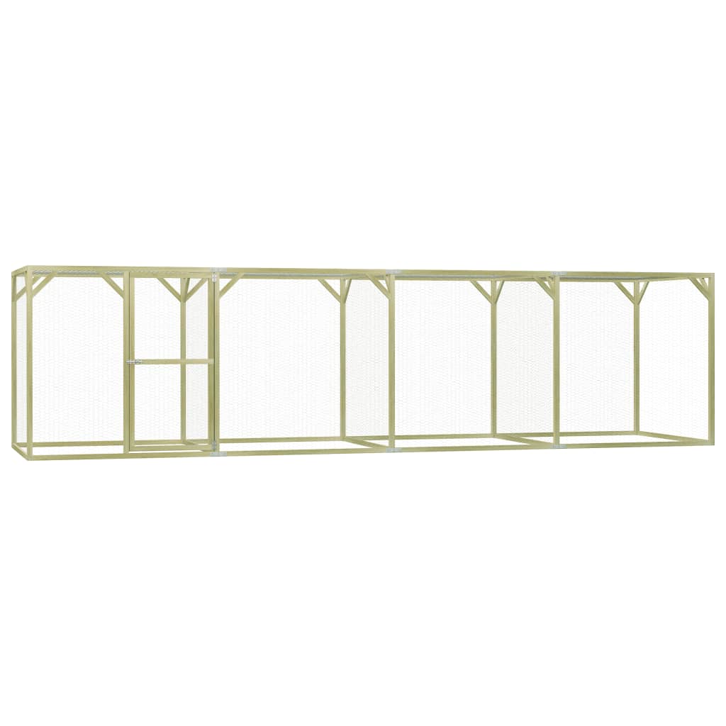 vidaXL Klietka pre sliepky 1,5x6x1,5 m, impregnovaná borovica