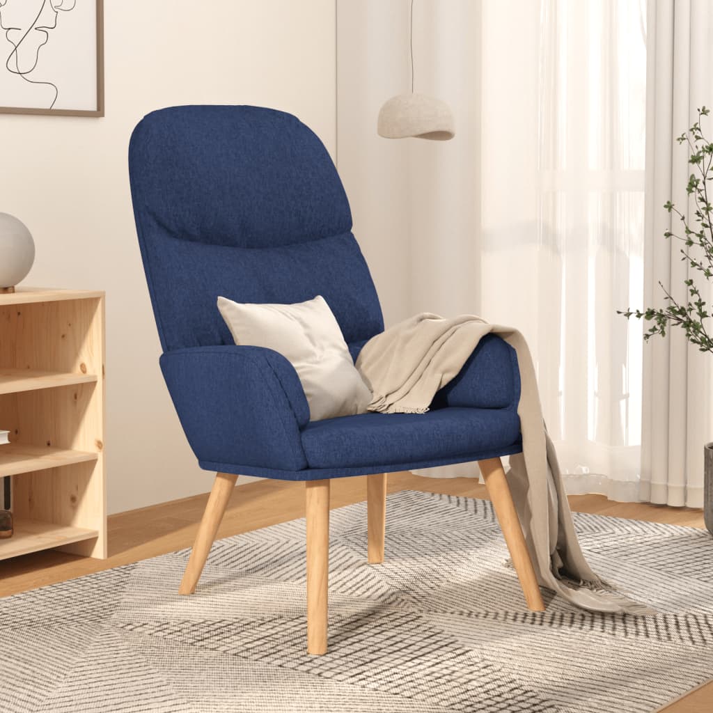 vidaXL Relaxačné kreslo modré látkové