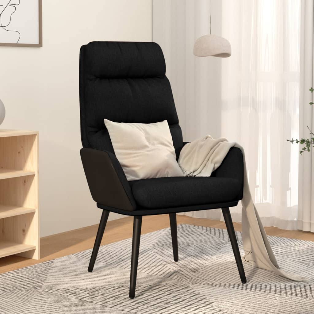 vidaXL Relaxačné kreslo čierne látkové