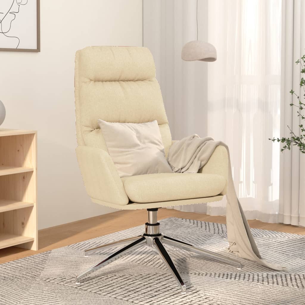 vidaXL Relaxačné kreslo krémové látkové