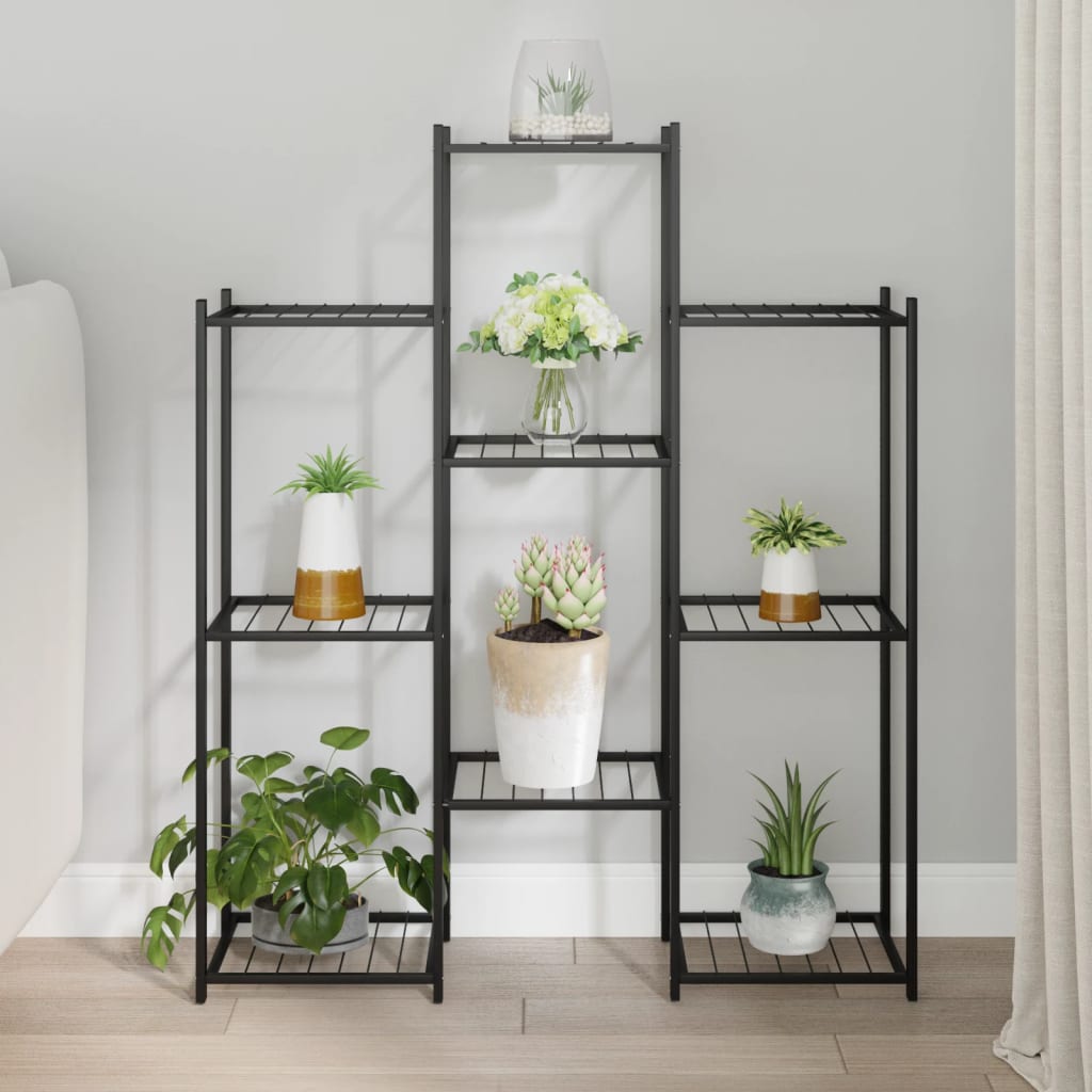 vidaXL Stojan na kvety 83x25x100 cm čierny železný
