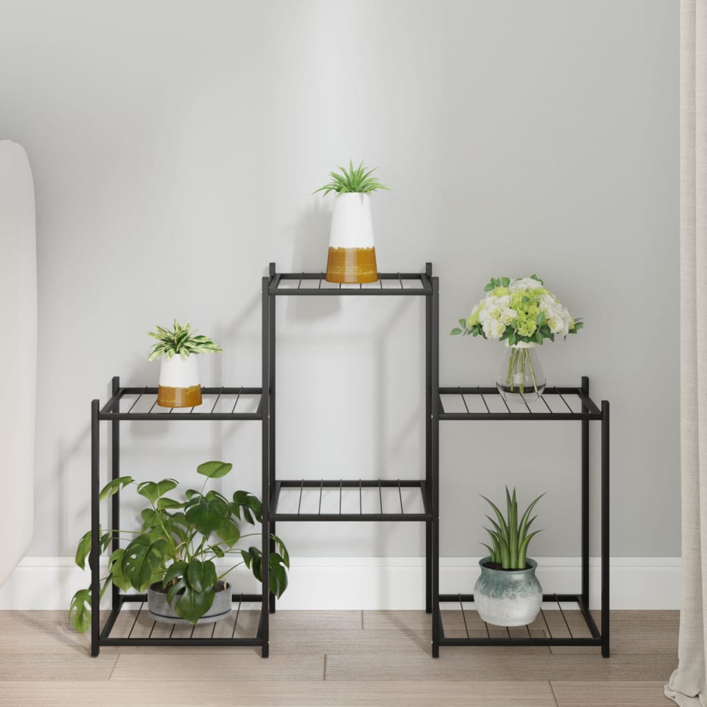 vidaXL Stojan na kvety 83x25x60 cm čierny železný