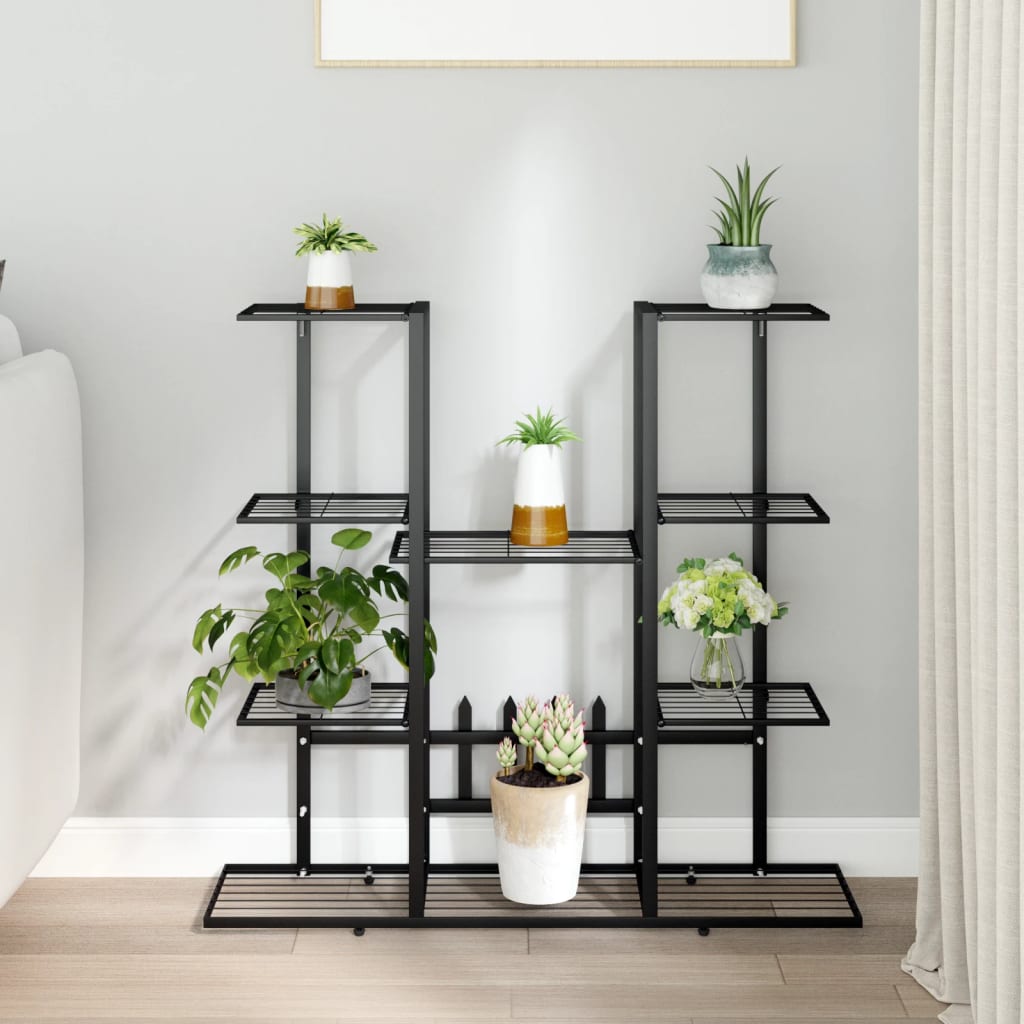 vidaXL Stojan na kvety 94,5x25x89 cm čierny kovový
