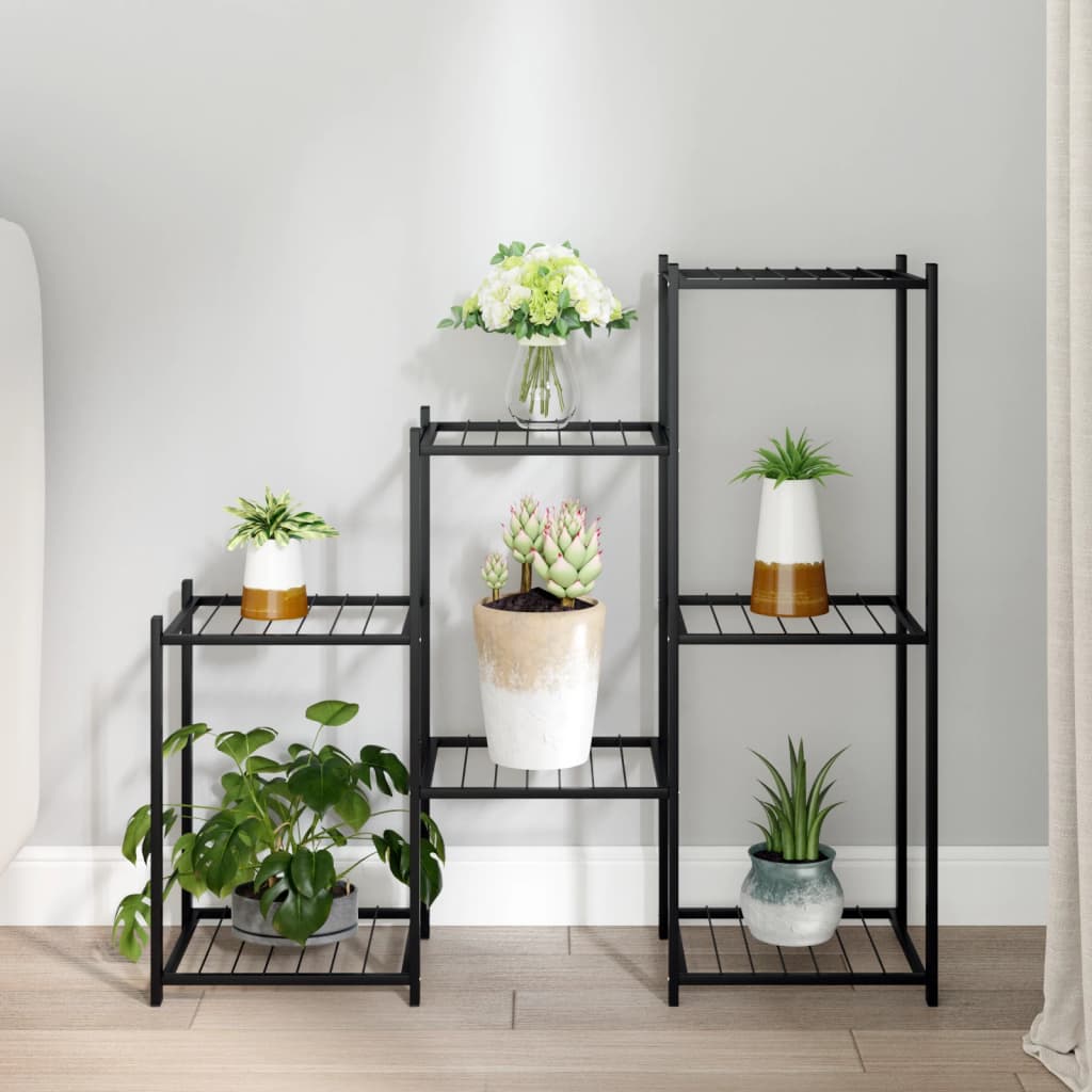 vidaXL Stojan na kvety 83x25x80 cm čierny kovový