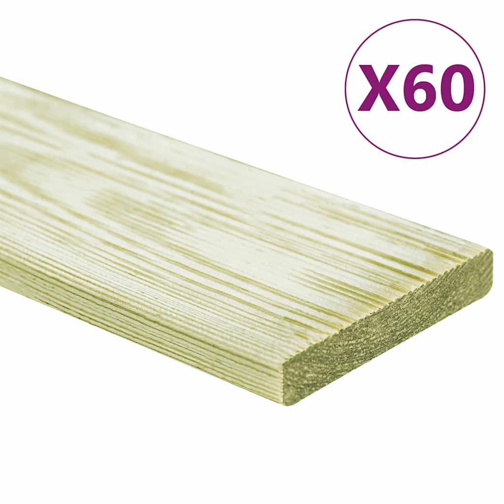 vidaXL Terasové dosky 60 ks 7,2 m² 1 m, impregnovaný borovicový masív