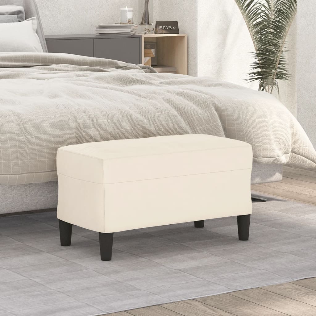 vidaXL Lavica krémová 70x35x41 cm zamat