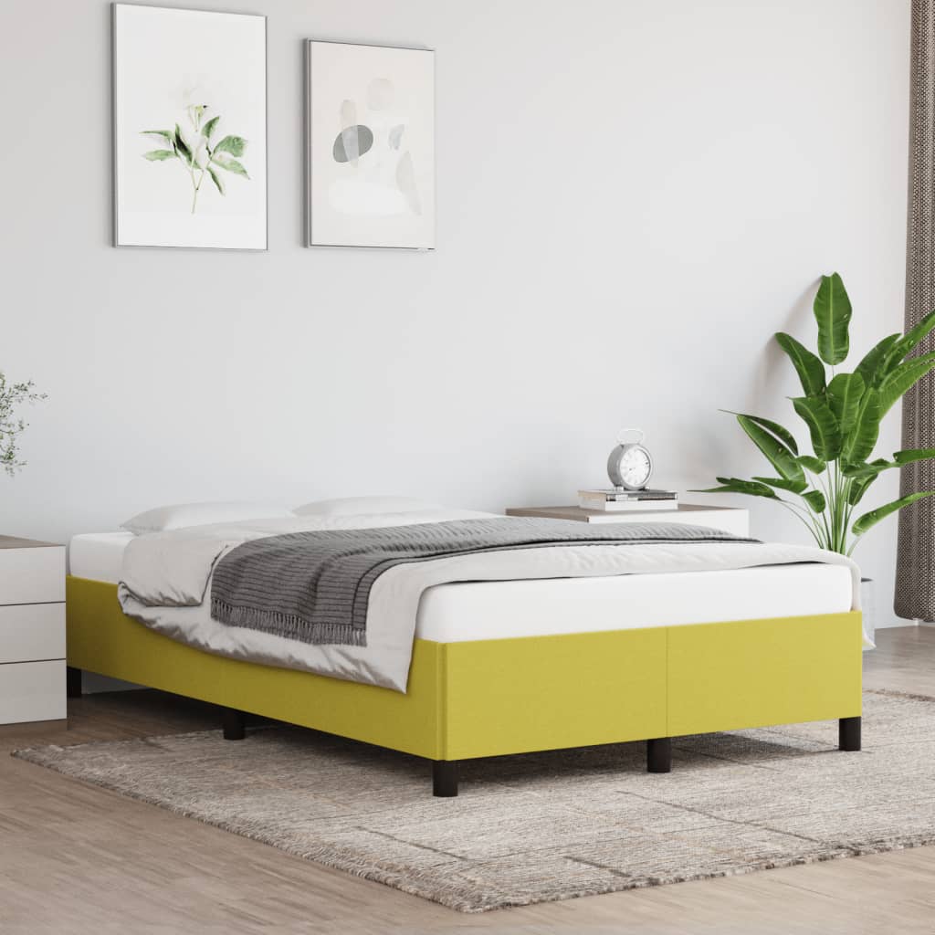 vidaXL Posteľ bez matraca zelená 120x200 cm látka