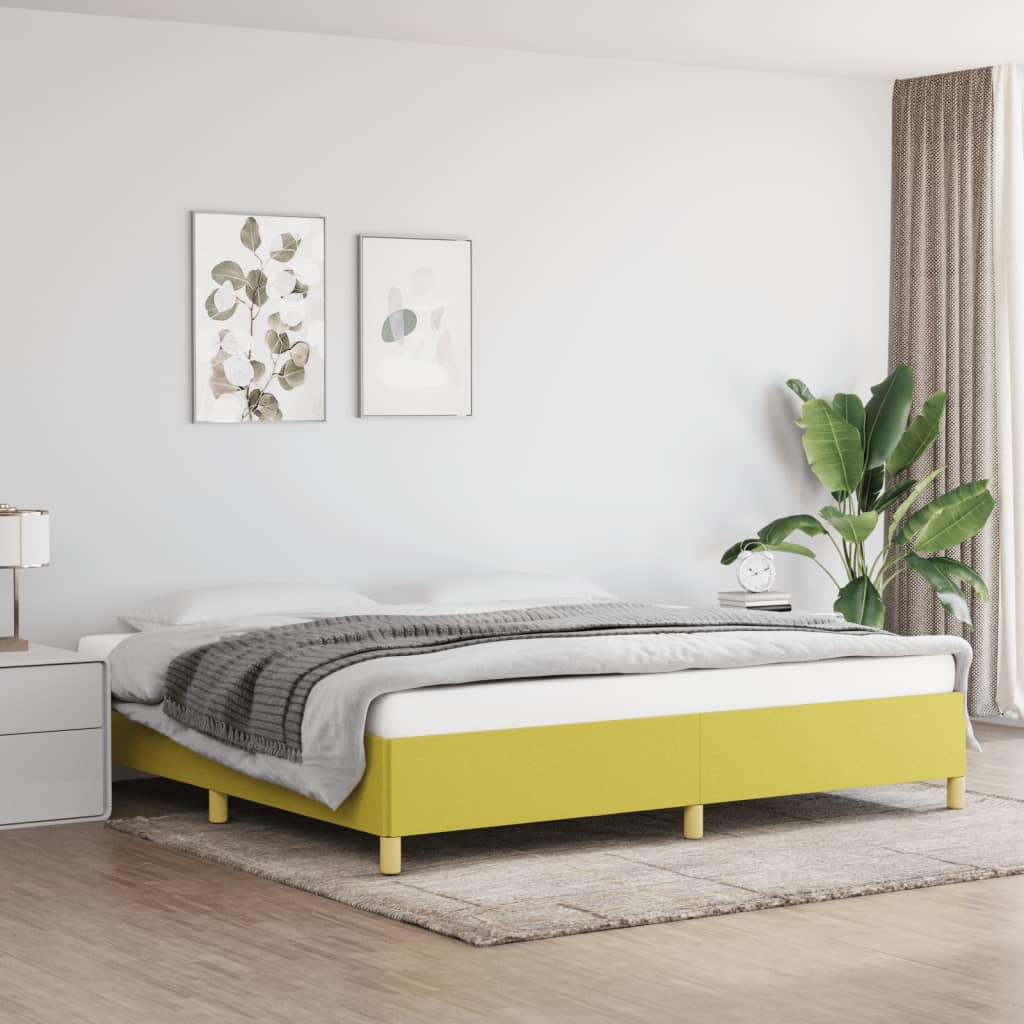 vidaXL Posteľ bez matraca zelená 200x200 cm látka