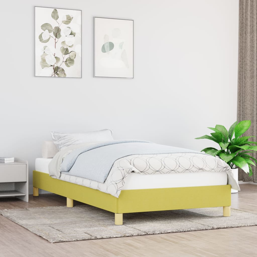 vidaXL Posteľ bez matraca zelená 100x200 cm látka