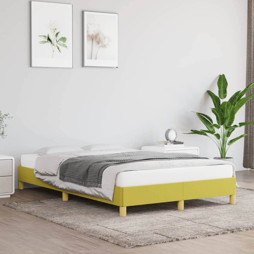 vidaXL Posteľ bez matraca zelená 120x200 cm látka