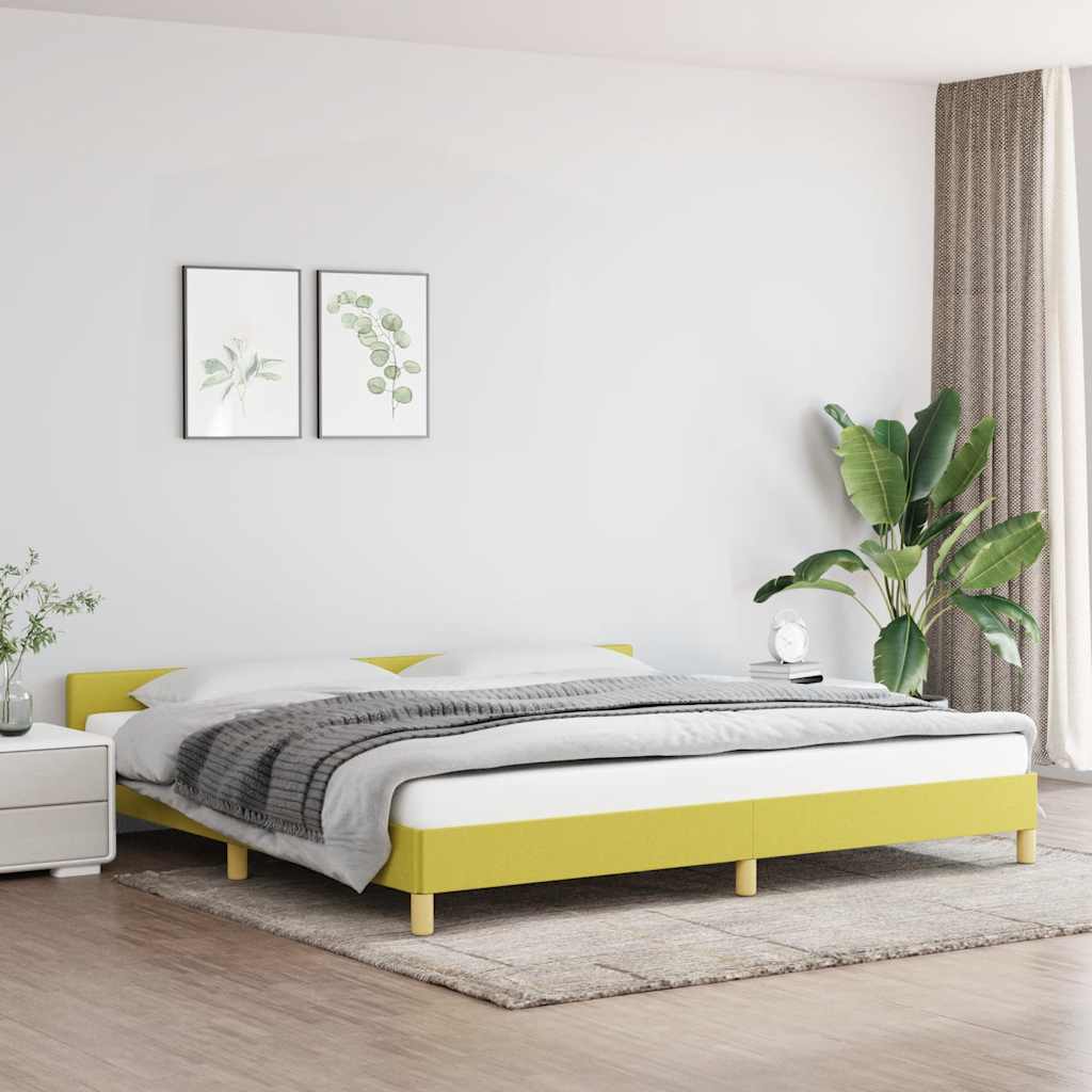 vidaXL Posteľ bez matraca zelená 200x200 cm látka