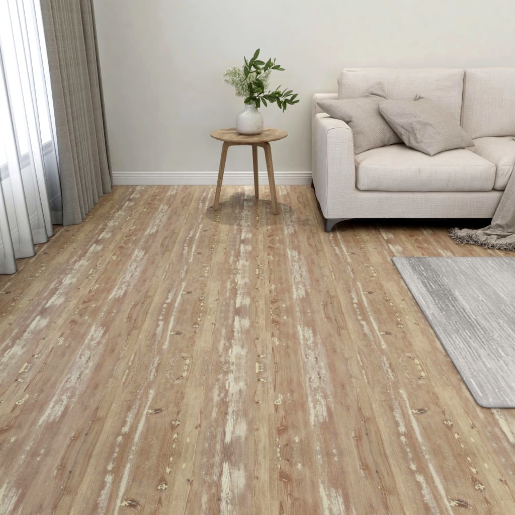 vidaXL Samolepiace podlahové dosky 55 ks, PVC 5,11 m², hnedé