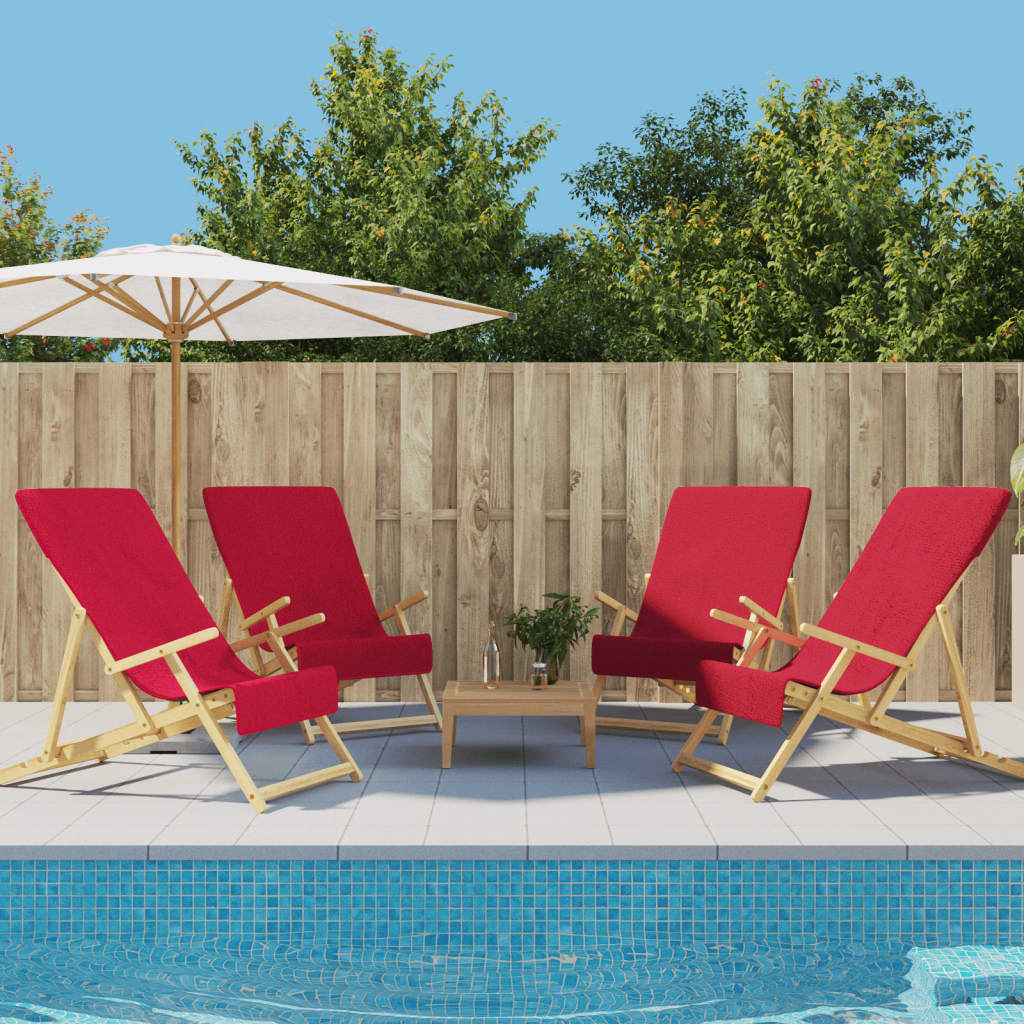 vidaXL Plážové uteráky 4 ks vínové 60x135 cm látka 400 GSM