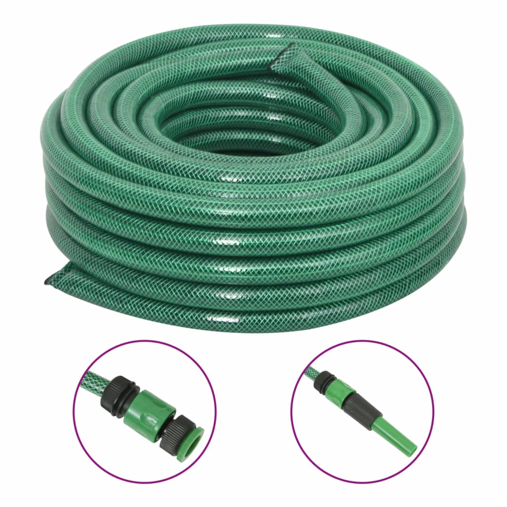 vidaXL Záhradná hadica so sadou armatúr, zelená 0,75" 30 m, PVC