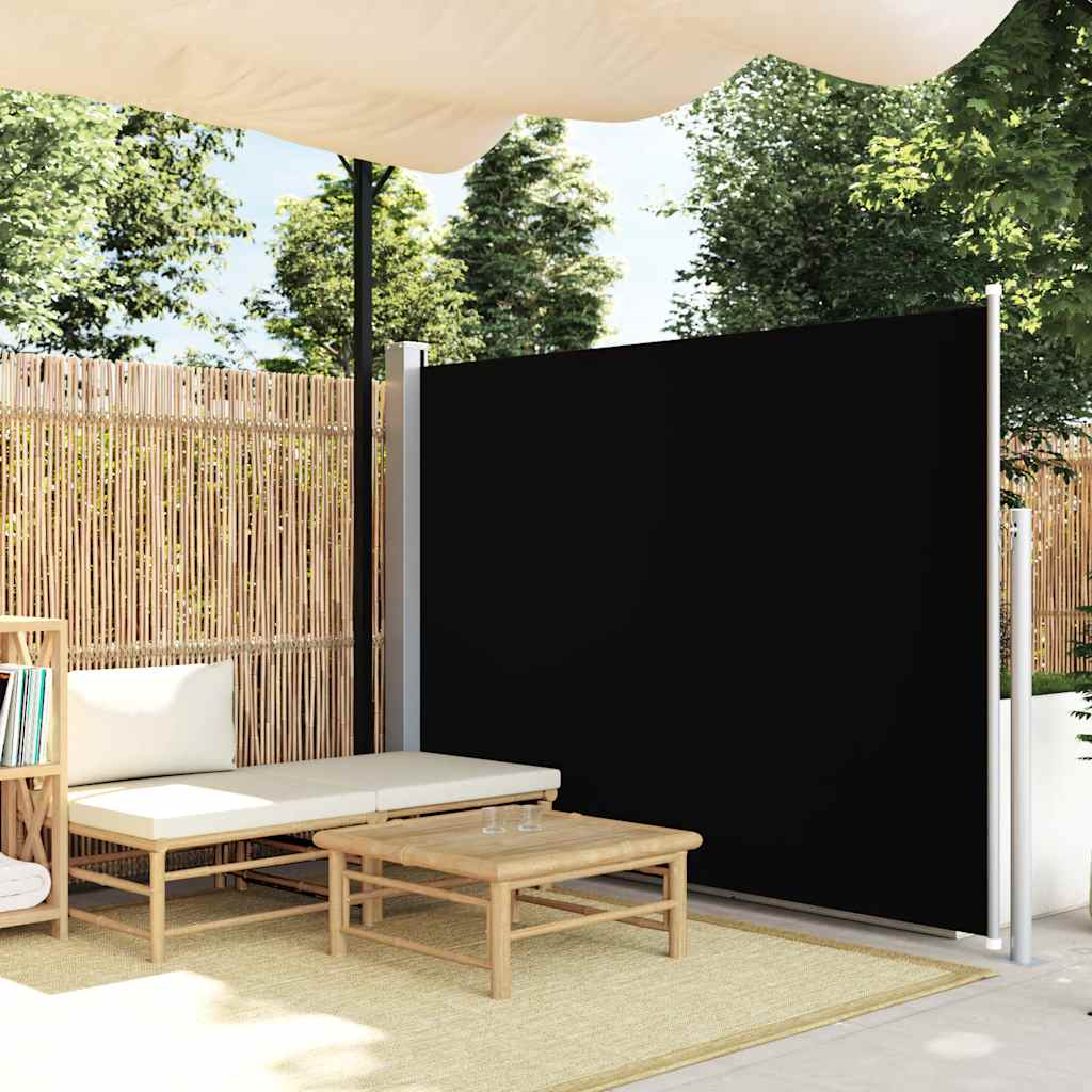 vidaXL Zaťahovacia bočná markíza čierna 160 x 500 cm