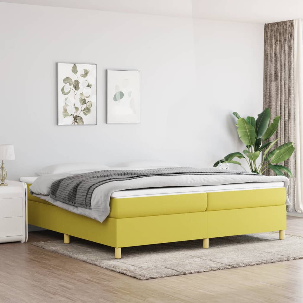 vidaXL Posteľ bez matraca zelená 200x200 cm látka