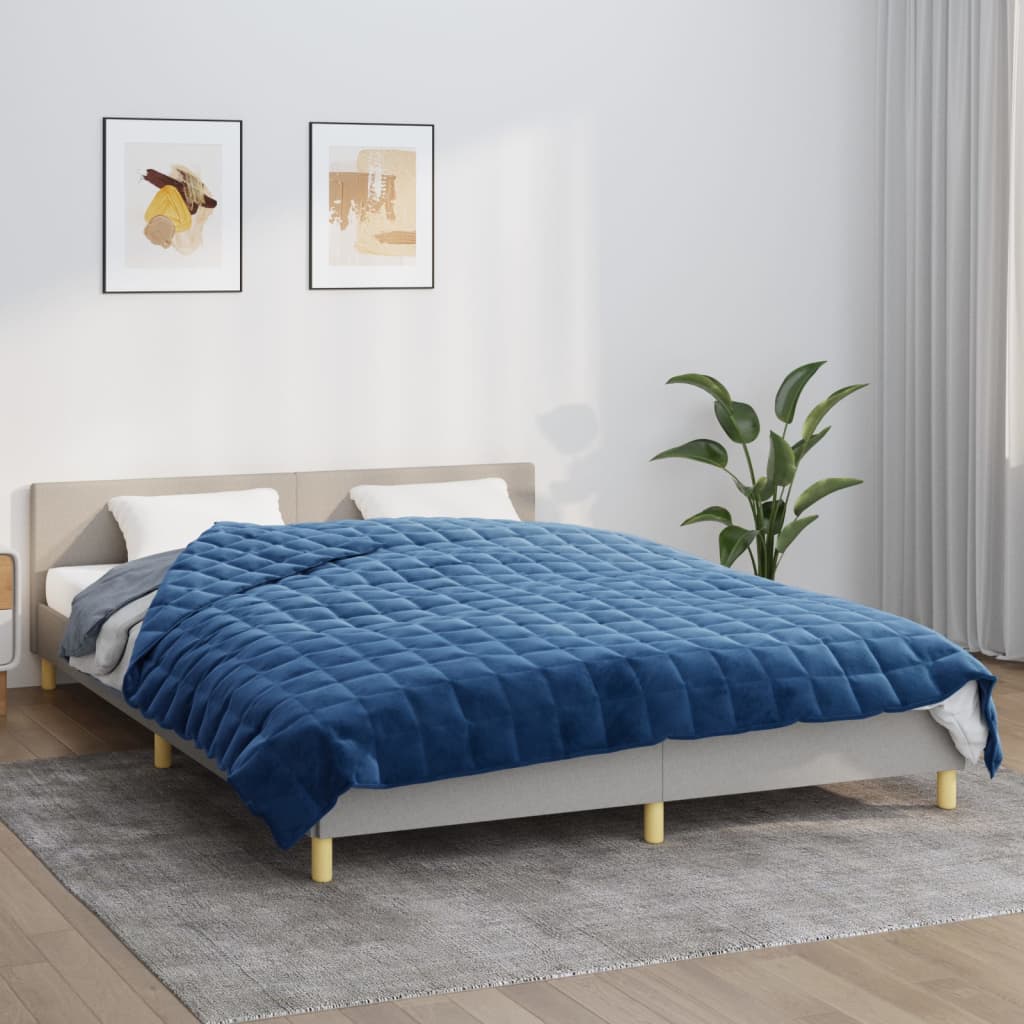 vidaXL Záťažová prikrývka modrá 200x230 cm 9 kg látka