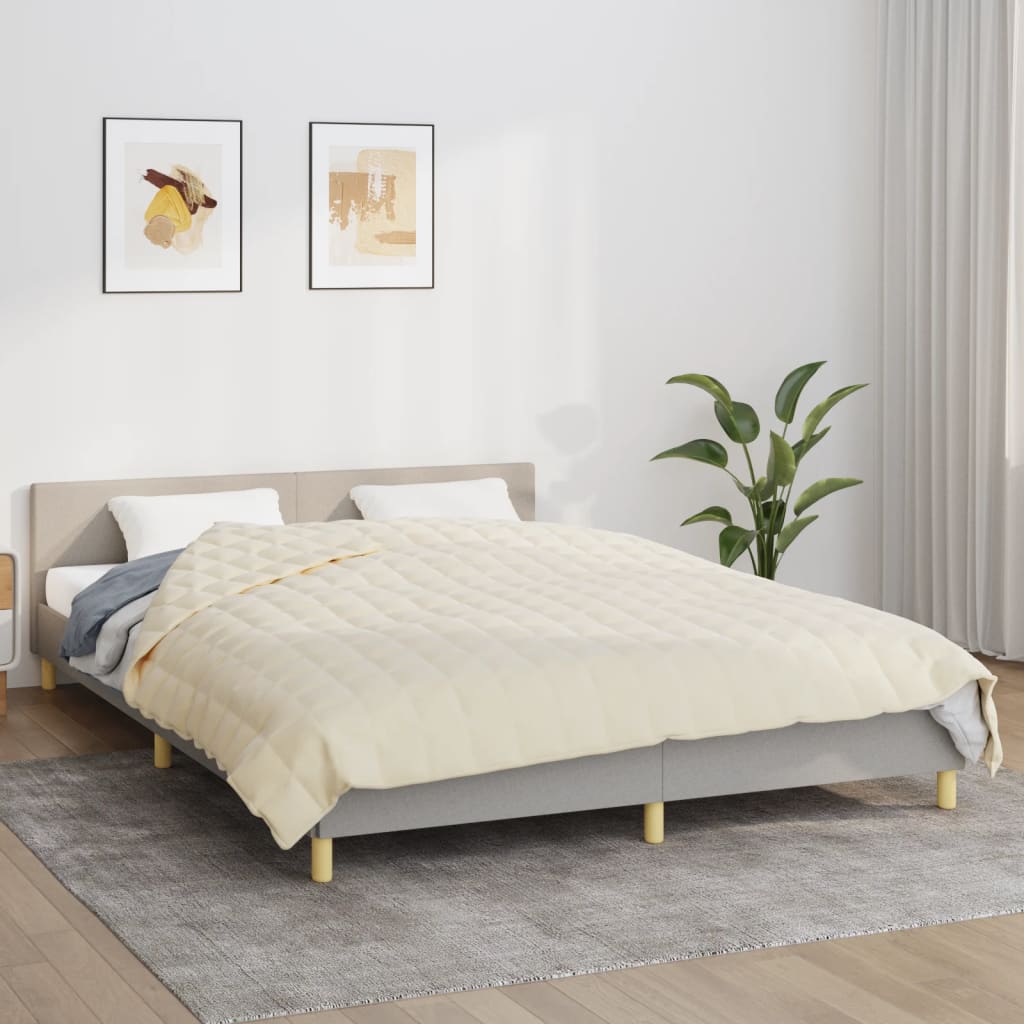 vidaXL Záťažová prikrývka bledokrémová 200x220 cm 9 kg látka