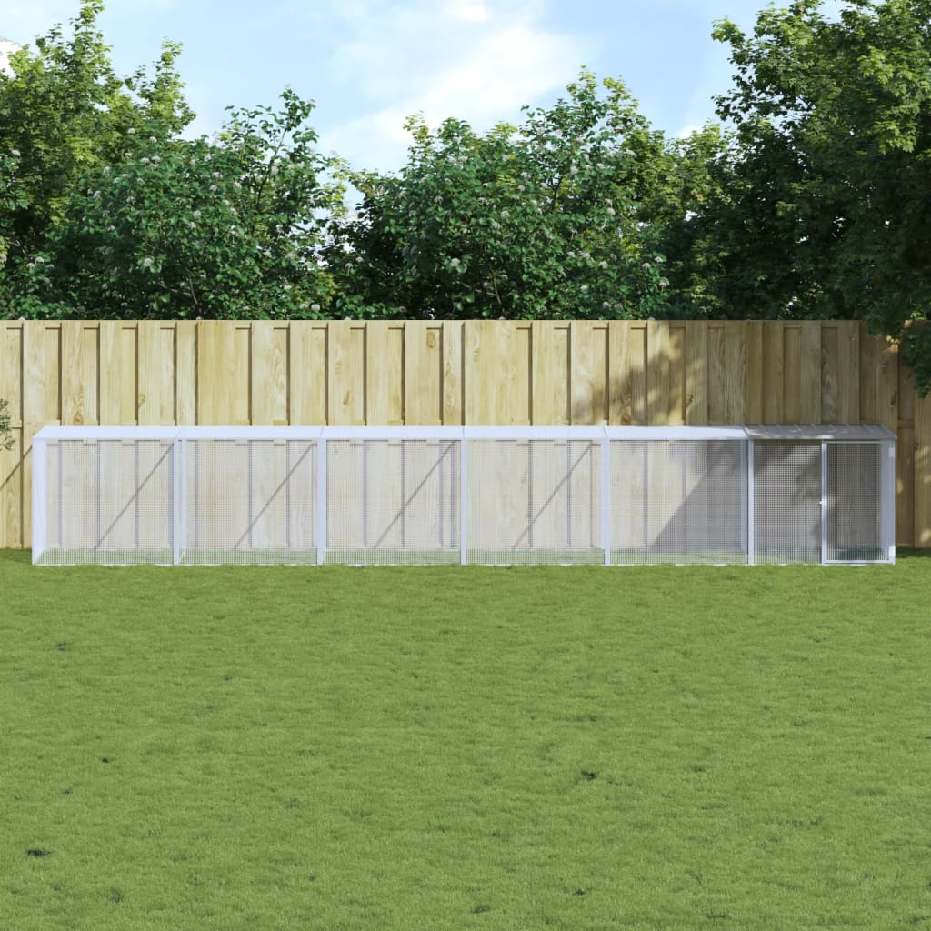 vidaXL Klietka pre kurčatá strecha bledosivá 603x98x90 cm poz. oceľ