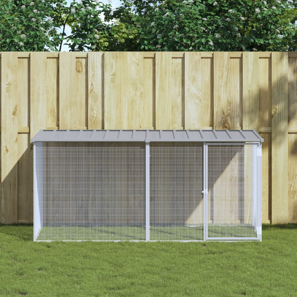 vidaXL Klietka pre kurčatá strecha bledosivá 203x98x90 cm poz. oceľ