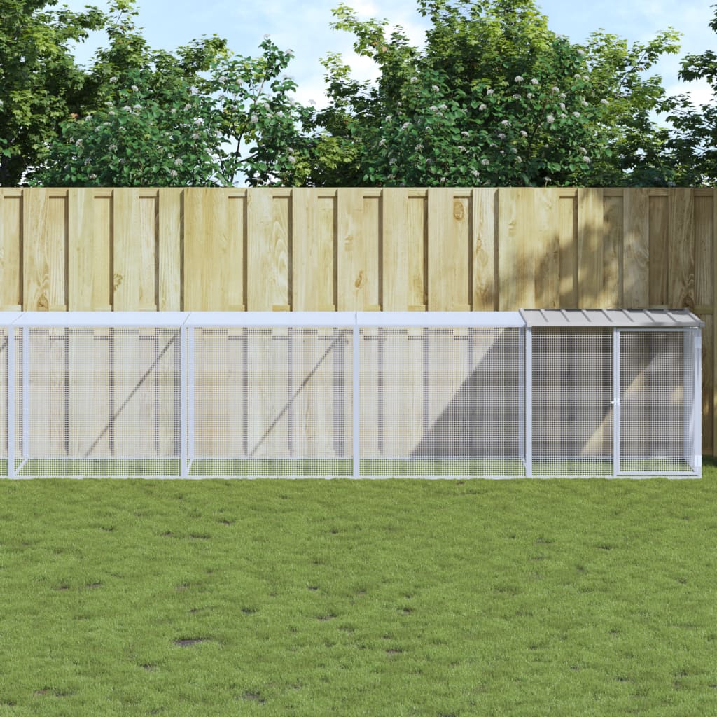 vidaXL Klietka pre kurčatá strecha bledosivá 803x98x90 cm poz. oceľ