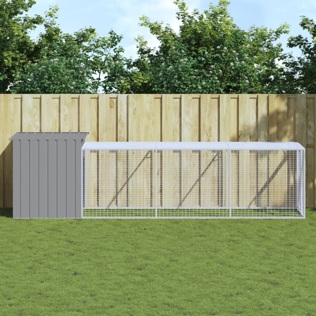 vidaXL Klietka pre kurčatá výbeh bledosivá 110x405x110 cm poz. oceľ
