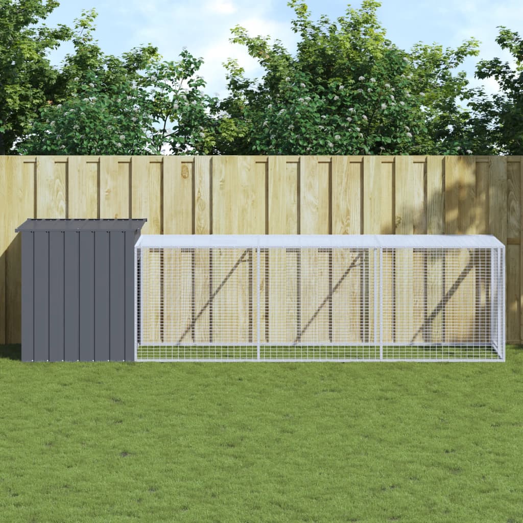vidaXL Klietka pre kurčatá výbeh antracitová 110x405x110 cm poz. oceľ
