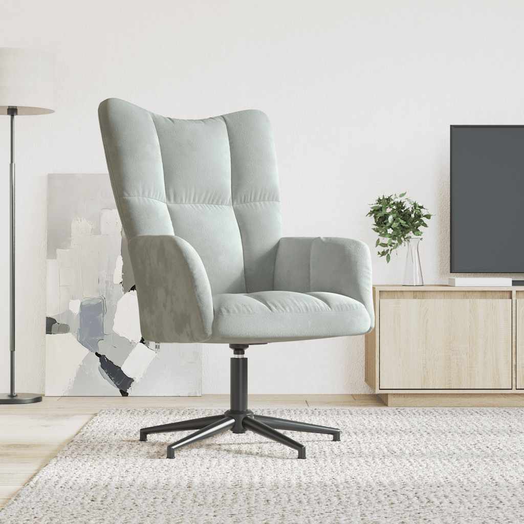 vidaXL Relaxačné kreslo bledosivé zamat