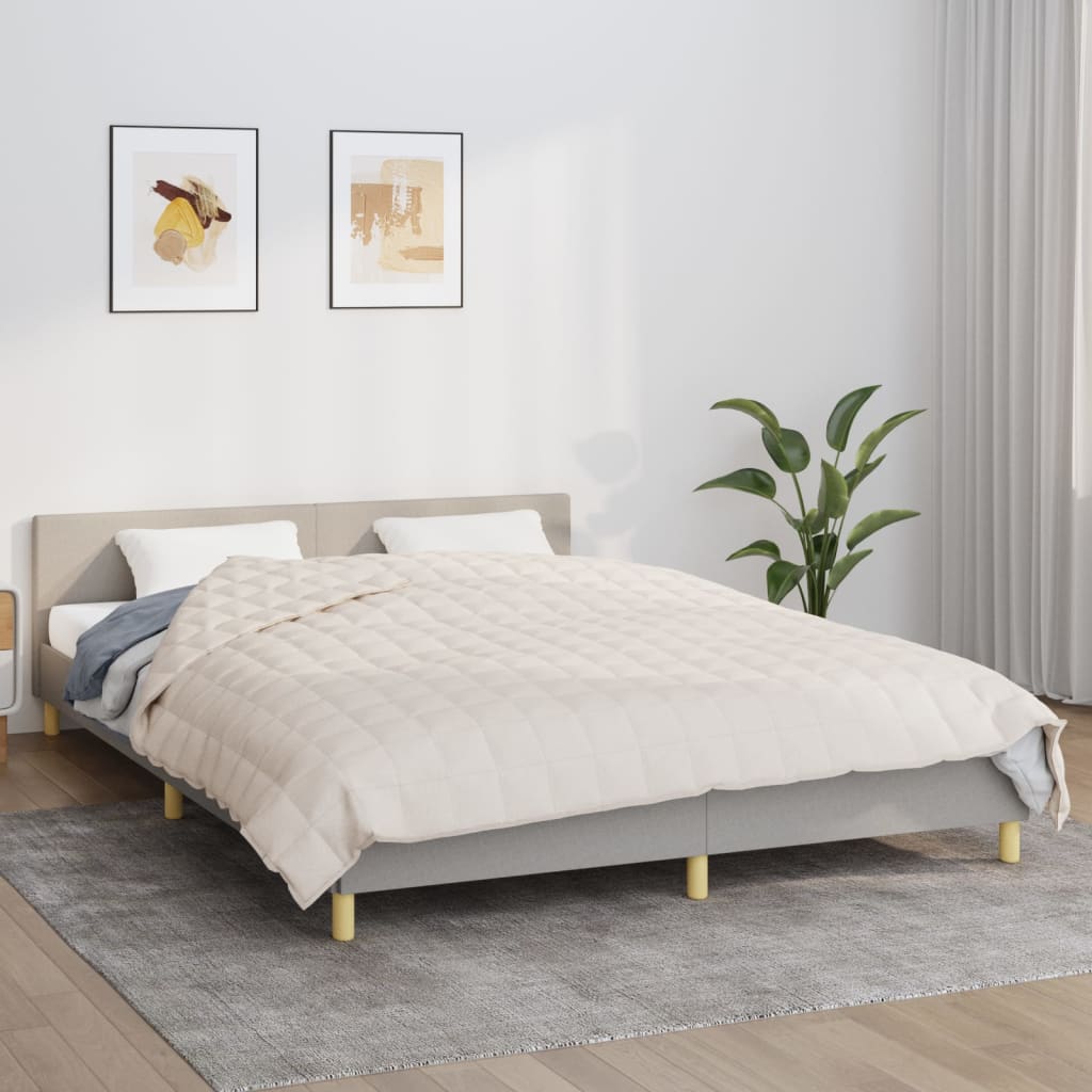 vidaXL Záťažová prikrývka bledokrémová 200x230 cm 9 kg látka