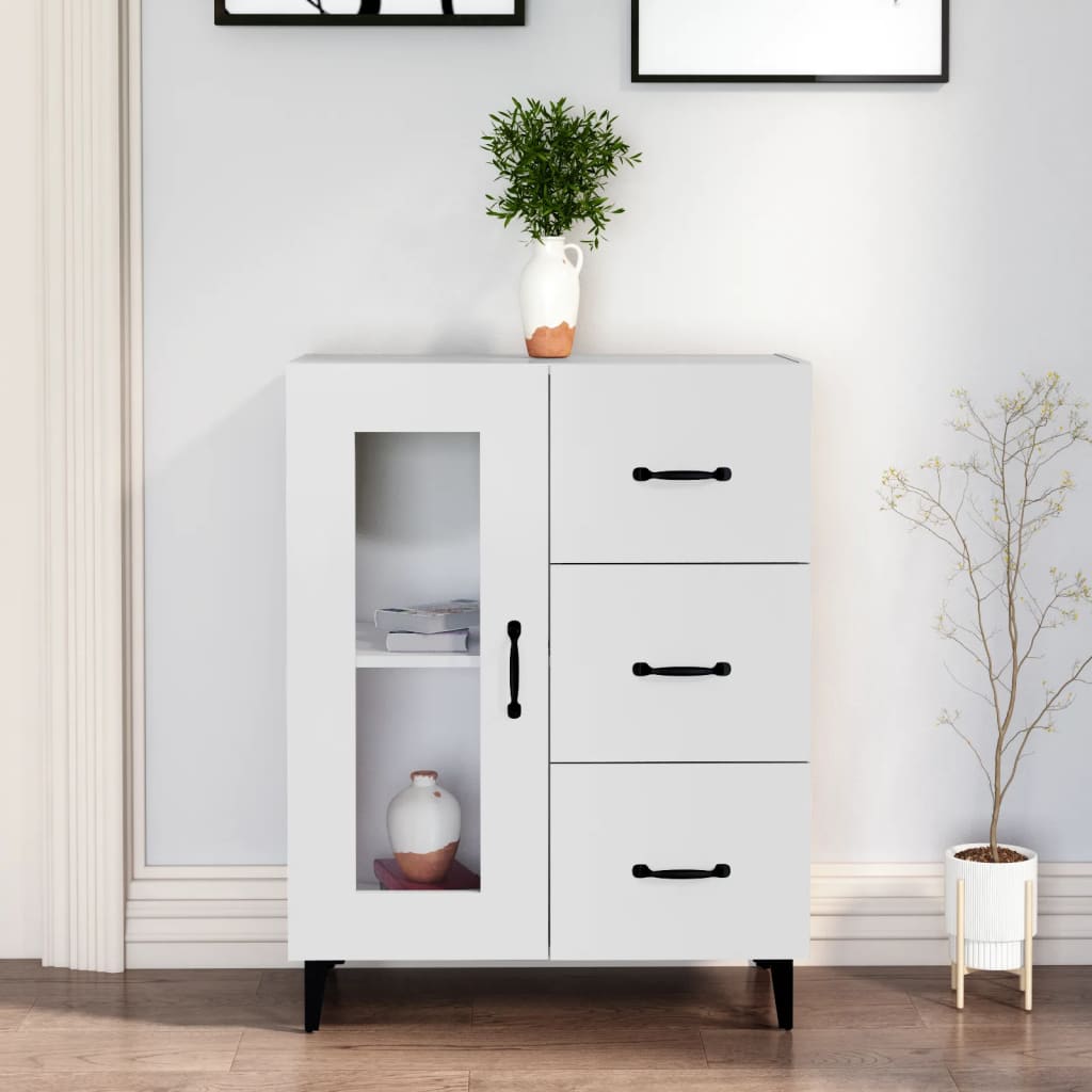 vidaXL Komoda biela 69,5x34x90 cm kompozitné drevo