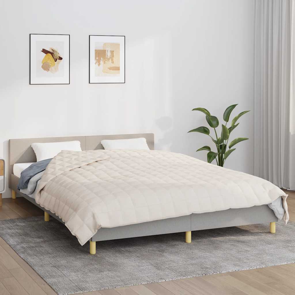 vidaXL Záťažová prikrývka bledokrémová 200x225 cm 9 kg látka